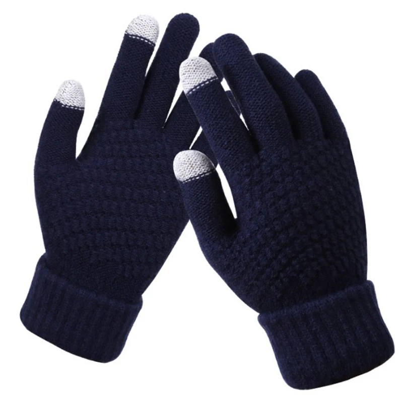 

Winter Warm Knitted Gloves Mobile Phone Touch Screen Knitted Gloves Winter Thick Warm Adult Gloves For Men Women