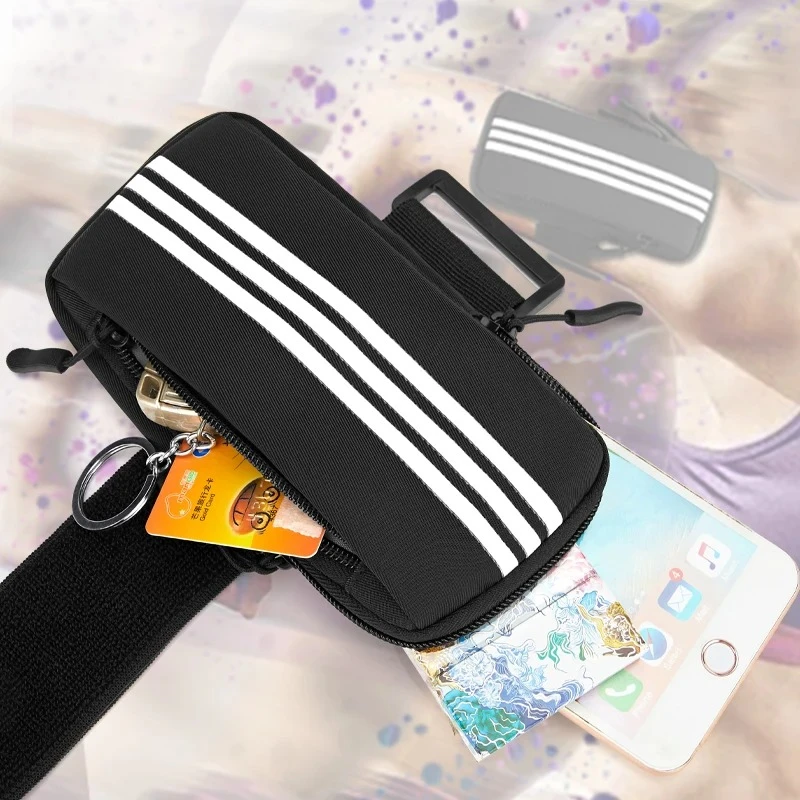 Phone armband Mobile phone armband Phone arm band Sports arm bag Fitness arm bag Armbag Reflective Phone case Running holder bag For IPhone 14 15 Pro Max Xiaomi Samsung Jogging Gym Sport Waterproof Armband