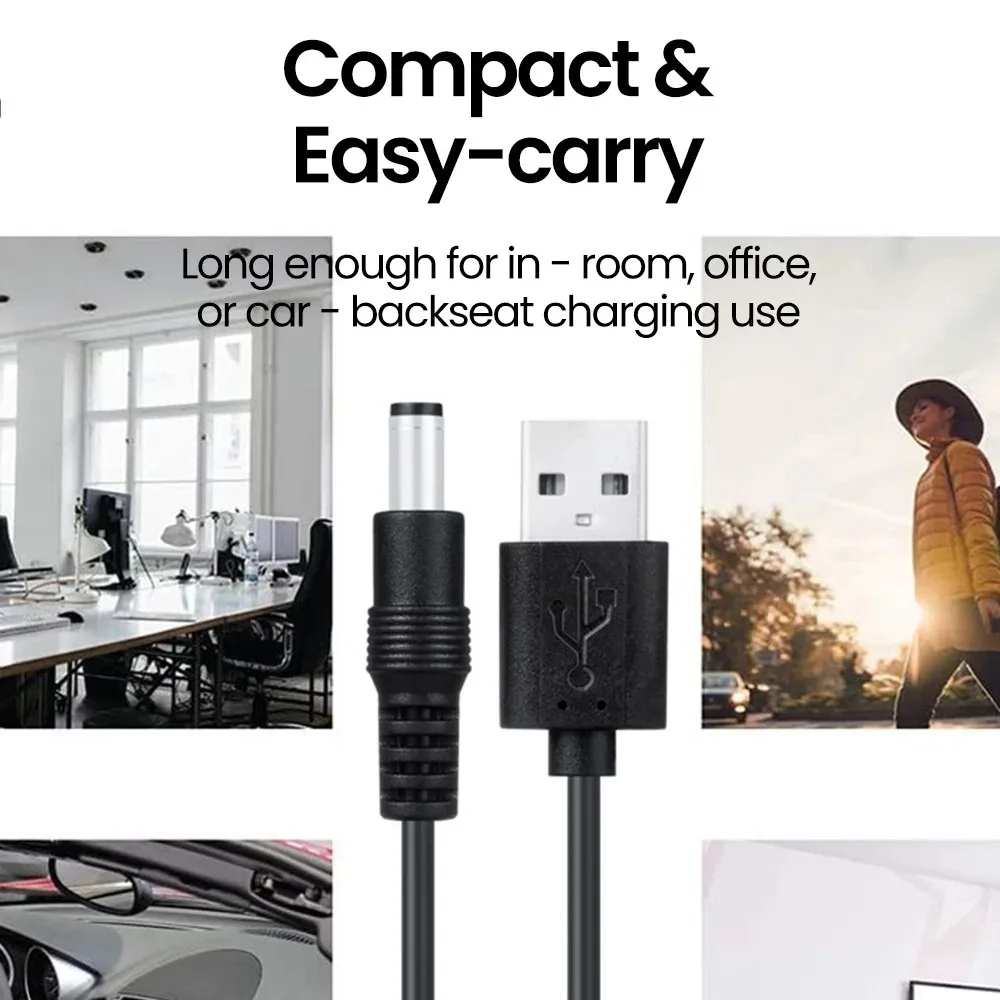 USB-DC 부스트 케이블, 5.5x2.1mm 잭 전원 코드, WiFi 라우터 모뎀 카메라 스피커 냉각 팬용 5V 전원 어댑터 와이어