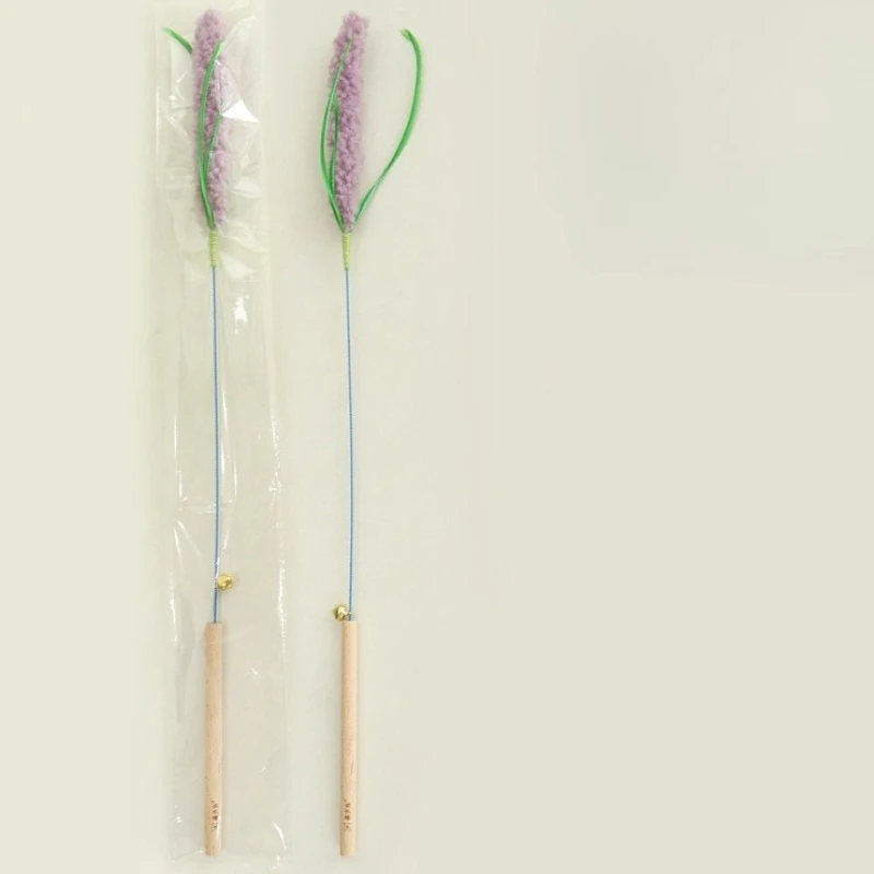 Cat Teaser Toy lavender Interactive Kitten Toy Playing Cat Stick Scratch Rope Toys Cat Accessories 4