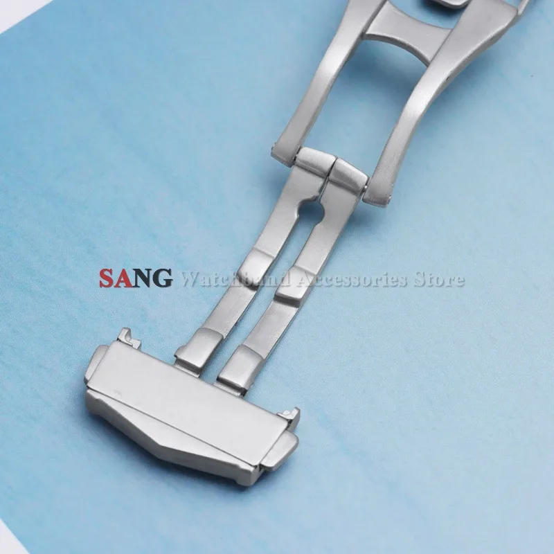 Brushed Stainless Steel Butterfly Deployment Watch Buckle - Silver Finish