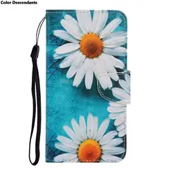 Floral & Butterfly Painted Leather Flip Wallet Phone Case with Card Holder - iPhone 13 Mini (Chrysanthemum 3)