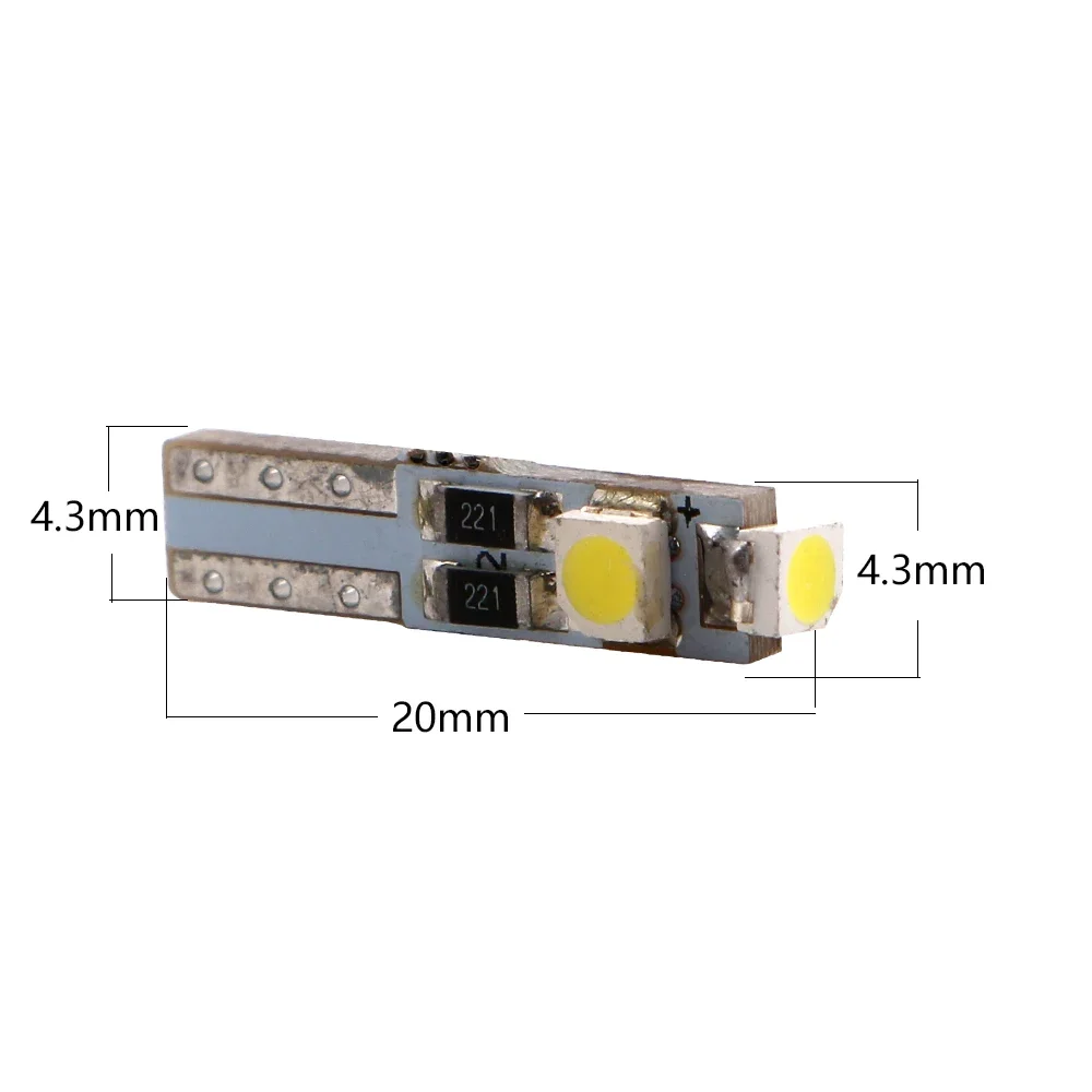 2Pcs �ڵ� LED W2 X 4.6d T5 1210 3 SMD ȭ��Ʈ/ũ����Ż ���� 12V 3528 �ڵ��� �Ǳ� ��� ���� ��� ��ȣ ���� ����.