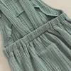 Newborn Baby Girl Boy Cotton Linen Suspender Bodysuit Summer Clothes Solid Color Sleeveless Square Neck Jumpsuit for Kids 5