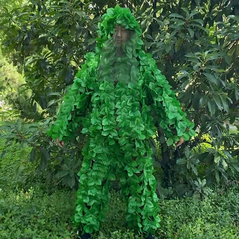 Men Women Hunting Ghillie Suit Outdoor CS Leaves Camouflage Clothing Training Tactical