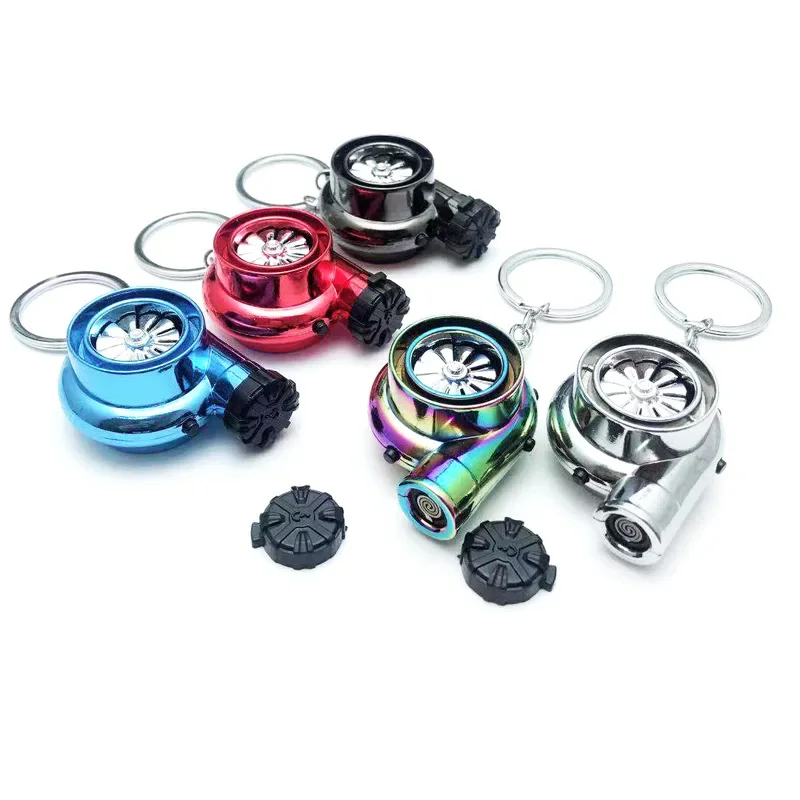 EDC 야외 터빈 라이터 터보 담배 라이터 USB 충전 키 체인 금속 자동차 키 체인 펜던트 자동차 수정 된 크리 에이 티브 선물