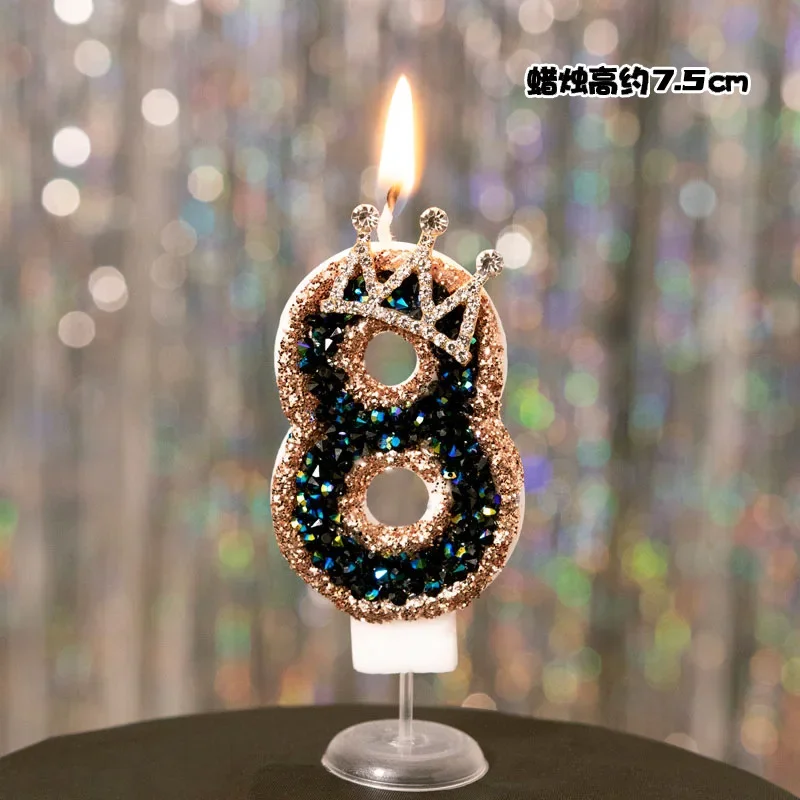 Elevate Your Celebration: Luxurious Black Diamond Glitter Candle