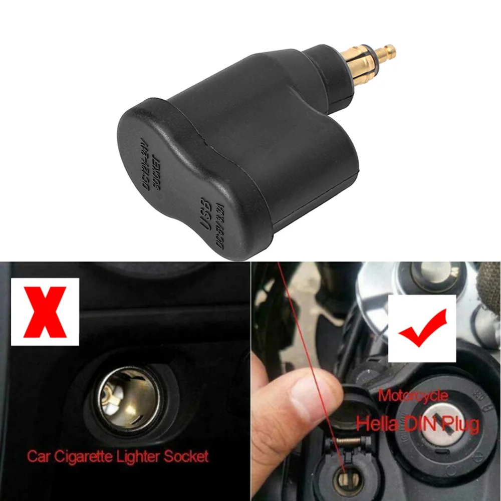 bmw cigarette lighter adapter DC 12V 24V Plug For DIN Hella Motorcycle Charger Socket Outlet Convert To Car Power Lead Cable road vehicles Motorcycle Cigarette Lighter Adapter 12V