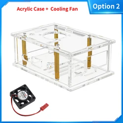 Transparent Acrylic Case with Optional Cooling Fan for Single Board Computer (Case with Fan)