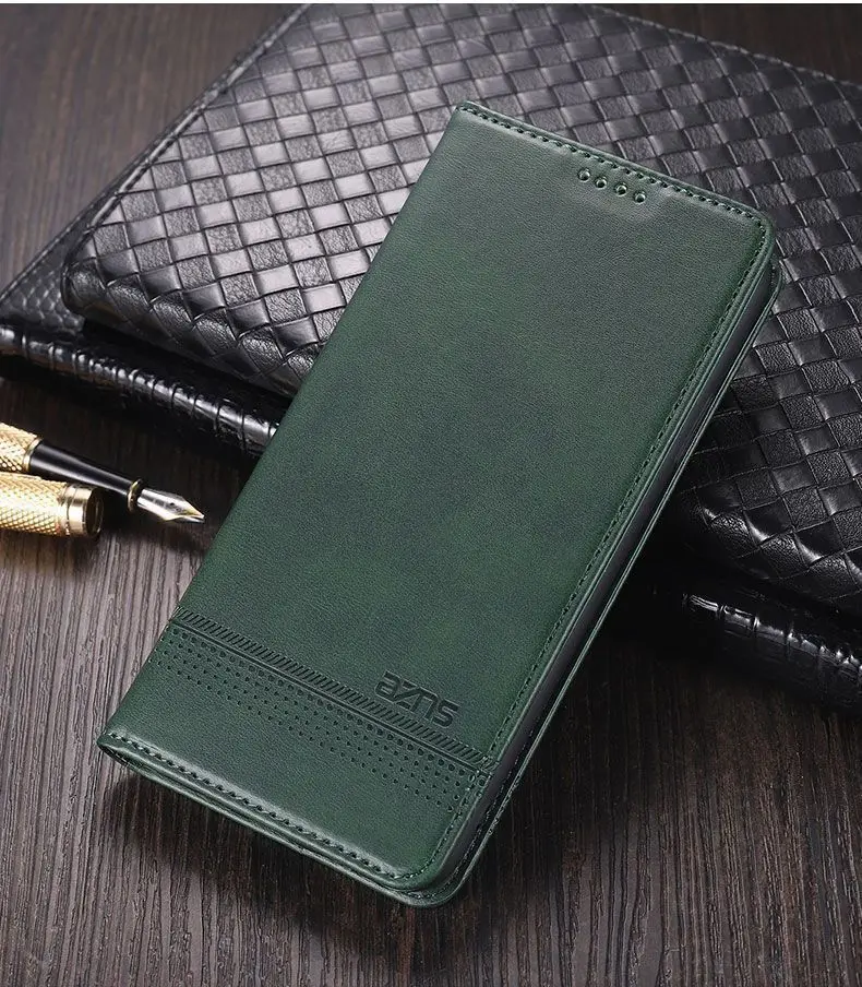 Vintage Minimalist Leather Flip Case - Skin-friendly Anti-drop Back Cover