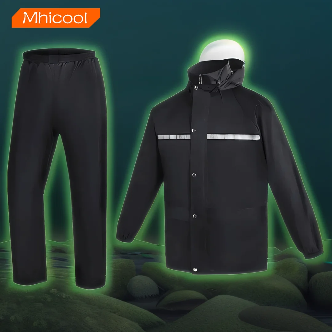 Oxford Cloth Split Raincoat Adult Reflective Raincoat Rain Pant Suit Rainwear Labor Construction Work raincoat suit