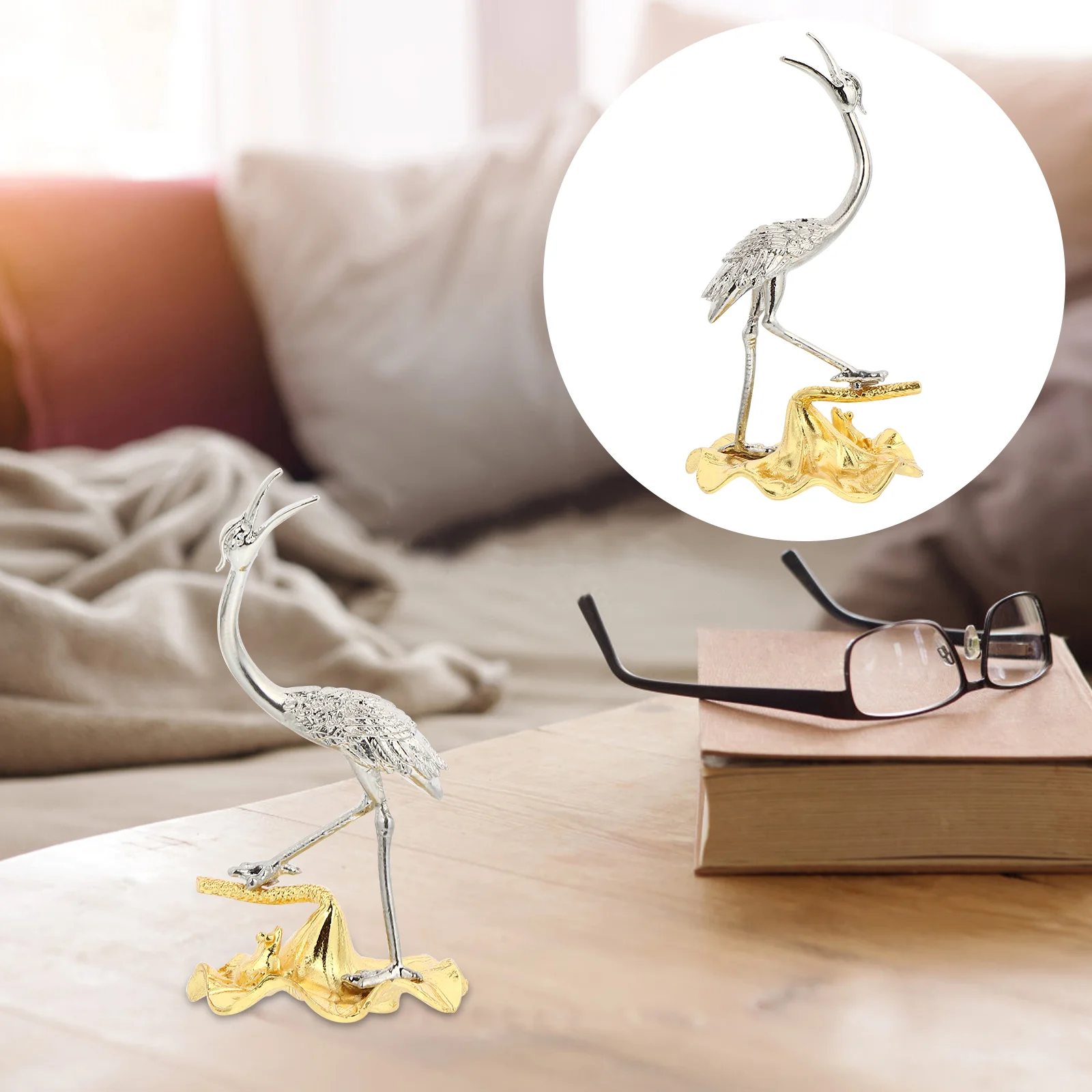 

Christmas Table Statue Metal Crane Ornament Outdoor Decorations Home Collection