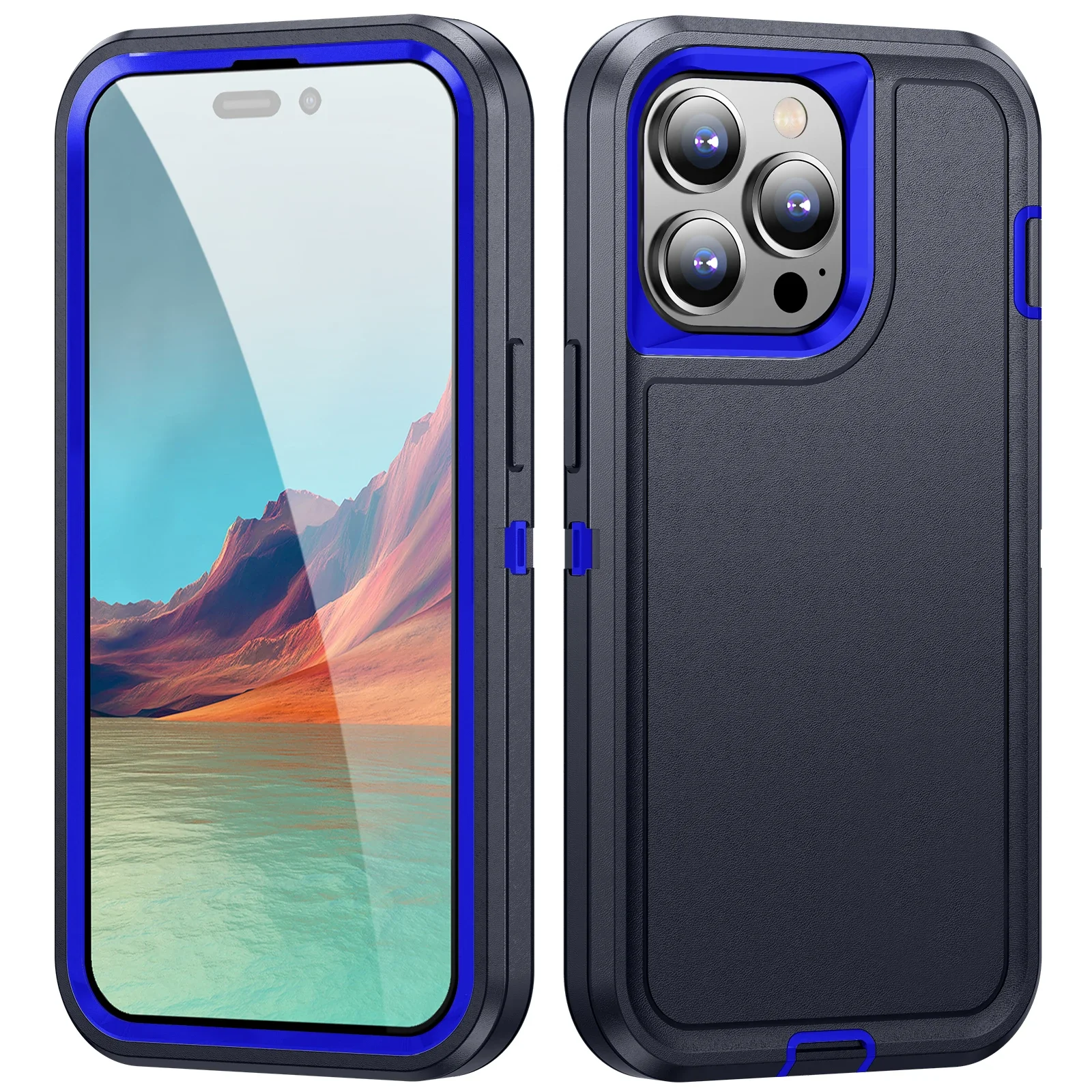 thumbnail image 1 of Funda protectora 3 en 1 a prueba de golpes Defend Armor para iPhone 11 12 13 14 15 Plus 16 Pro Max 7 8 SE 2022 Xs XR con marco de plástico y carcasa trasera de TPU, 1 of 5
