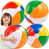12"/16" Inflatable Large Beach Balls for Kids Adults Durable Pool Toys for Summer Water Games Rainbow Beachball Party Favors 1