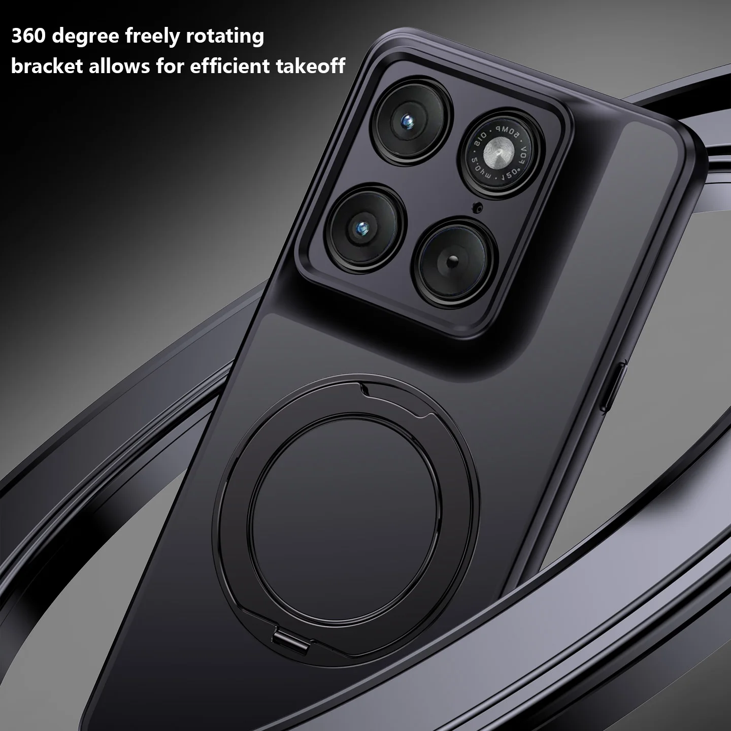 360-Degree Rotating Matte Case with Magnetic Shockproof Protection