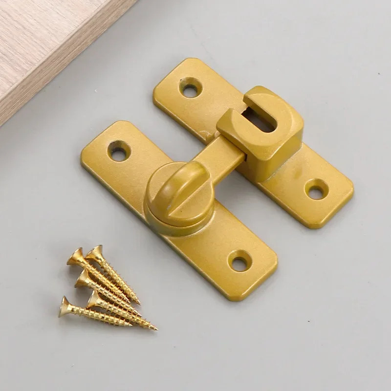 90 Degrees 180 Degrees Solid Buckle Aluminum Alloy Non Perforated Pin Door Lock Anti-theft Buckle 1PC