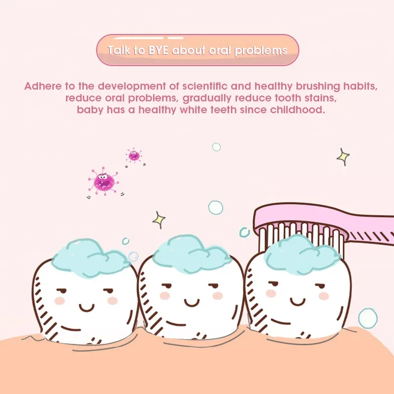 Children Electric Toothbrush Ultrasonic Cleaning Safe Soft Bristles Rechargeable Home Use Kids Oral Hygiene