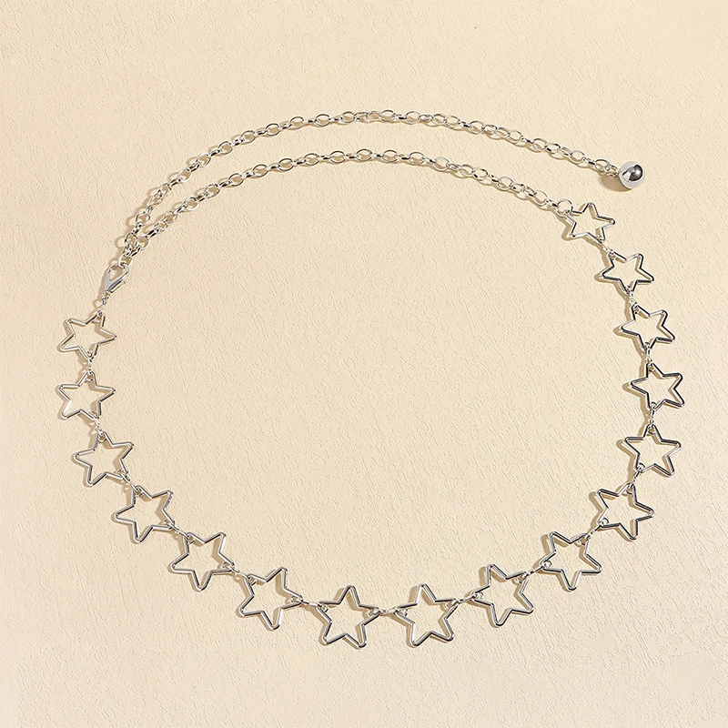 ieniaCC55 SigurStar Metall-Taillenkette, Damengürtel, Kleid, kurzer Rock, süßer japanischer Stil, Persönlichkeitskettengürtel, Studentenkleid, Taillengürtel – Detail 11