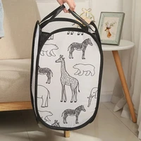 1Pc Cartoon Foldable Laundry Basket Large Capacity Organizer Basket for Household Dirty Clothes Nylon Mesh Bag for Toy Storage 2