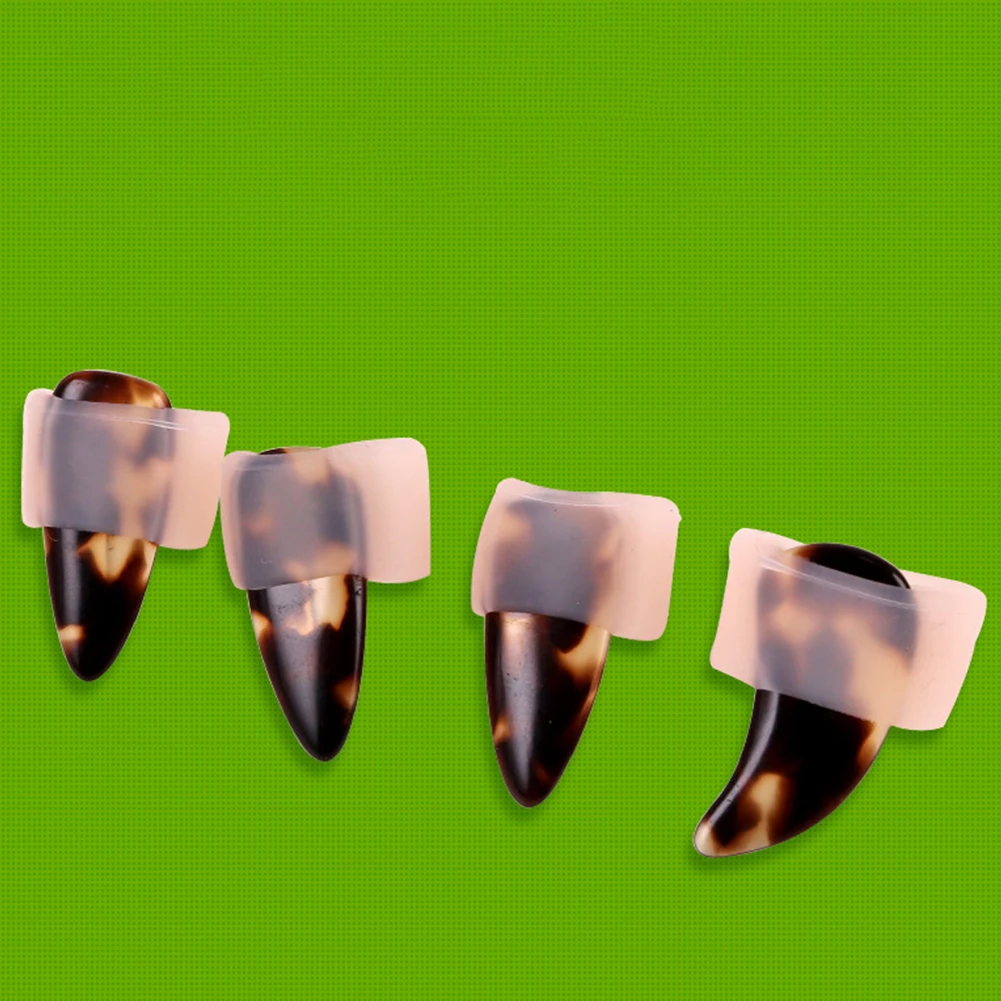 Description Picture 4 of item4 Pcs Guzheng Nail Cover Guzheng Finger Picks Practice Accessories Size S/M/L For Right Hand Or Left Hand Silicone Protective