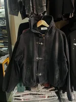 Nouvelle veste tendance Y2K style européen et américain, sweat à capuche oversize de marque, veste boutonnée rétro Harajuku Punk pour homme 2