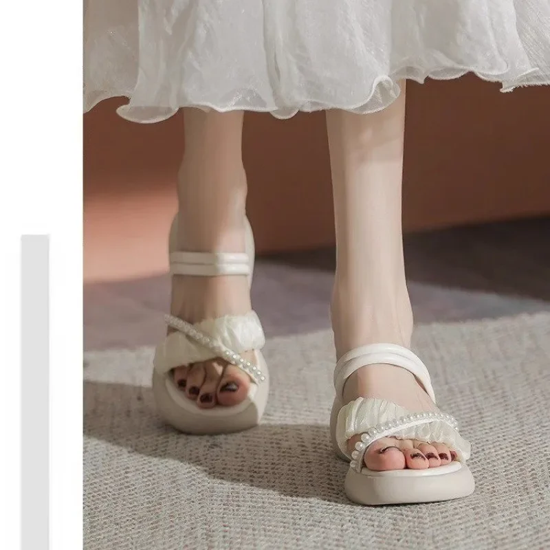 

Новые стильные сандалии с толстой подошвой и универсальной юбкой, повседневные и модные сандалии на толстом каблуке для женщин