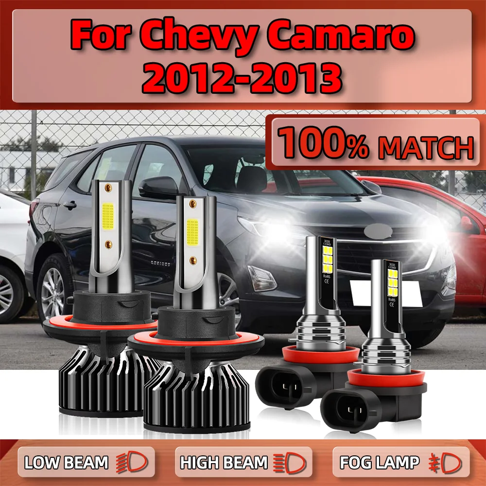 

Super Bright Car Headlights 240W 40000LM Turbo LED Headlamps 6000K White Auto Fog Lights 12V For Chevy Camaro 2012 2013