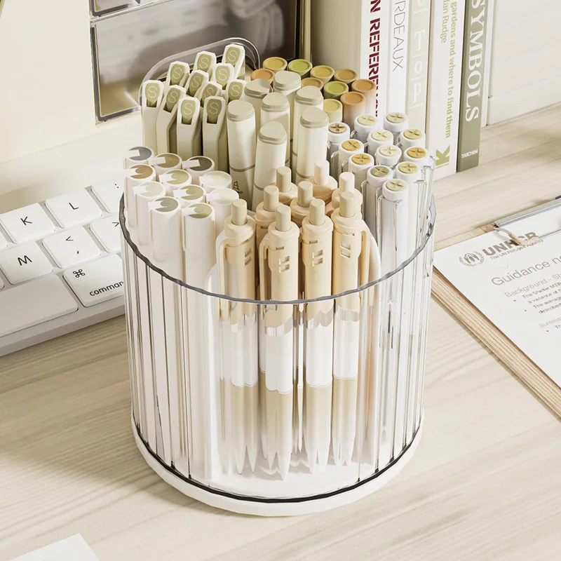 2 in 1 Rotating Base Makeup Organizer Large Capacity Cosmetic Brush Holder Desktop Sundries Jewelry Nail Polish Storage Box 5