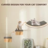 Soft Cushioned Wall Mounted Wooden Cat Shelves Indoor Cat Climbing Furniture & Perch Cat Wall Shelf for Kittens & Cats to Climb 5