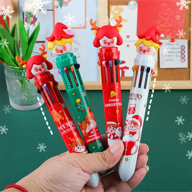 20Pcs/Lot Cute Cartoon Christmas 10 Color Ballpoint Pen Kawaii Colorful Pens  10Colors School Office Supplies Stationery Gifts - AliExpress