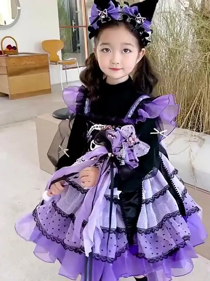 新品ロリータプリンセスドレス女の子ドレス 夏クロミ風✨ 2024 サンリオコスプレクロミロリータプリンセスドレス