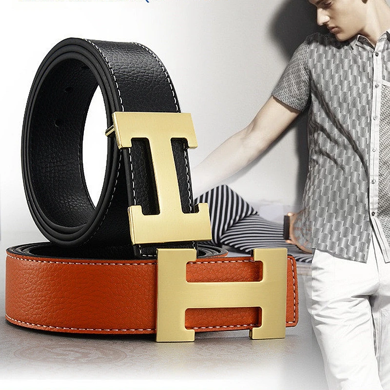 VOOTHOST Brand Design Belt For Men Fashion Smooth Buckle Belts Alloy Buckle Belts Leather Belts Gifts Business Casual Jeans Waist VA064_vogarts.com