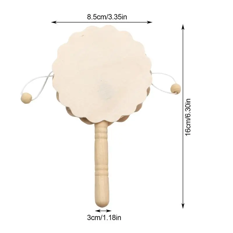 Wooden Rattle Toys Flower Shape DI Y Rattle Drum Boys & Girls Creative Percussion Instrument Portable Drum Toy For Kindergarten musical percussion instruments