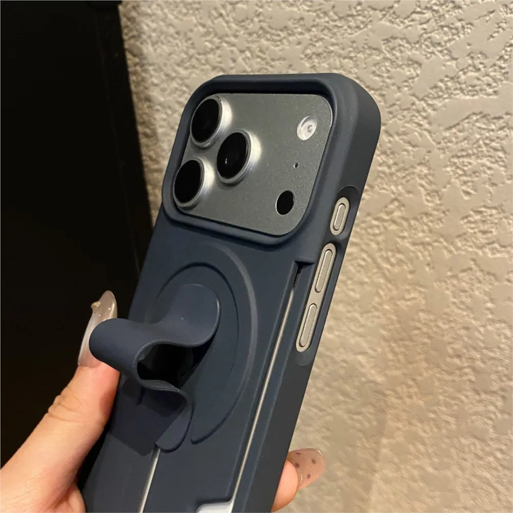 Soft Silicone Grip Holder with Card Slot and Shockproof Magnetic Case Cover