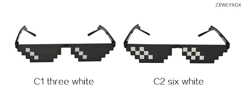 Women Men Brand Thug Life Party Eyegla Vintage Sun Gla Fashion Popular Mosaic Gla 8 Bit MLG Pixelated_voghion.com