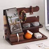 Wooden Bedside Wood Phone Docking Station Holder Wallet Stand Multifunctional Watch Storage Rack Home Desktop Decoration 1