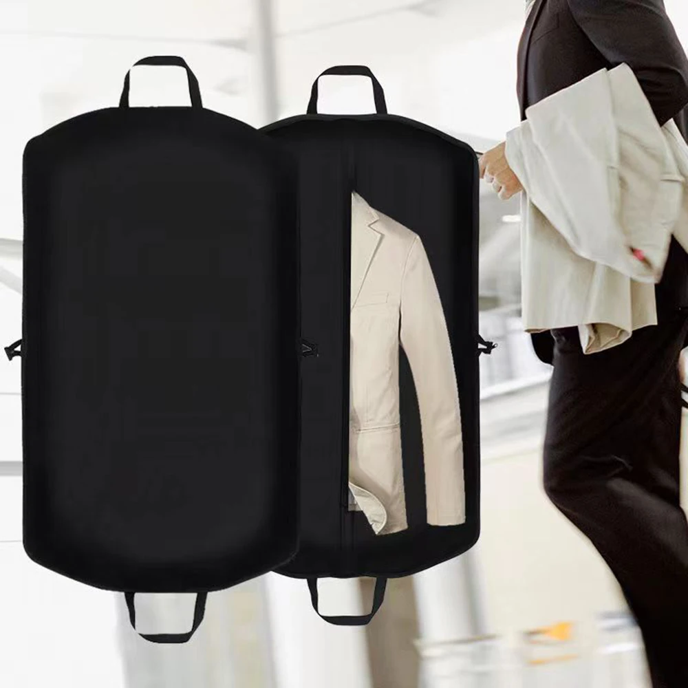 Lot de 5 Housse de Vêtements Costume Sacs Portant Uiverselle Fermeture Zippée Anti-Poussière Respirant Noire,8 - Maison