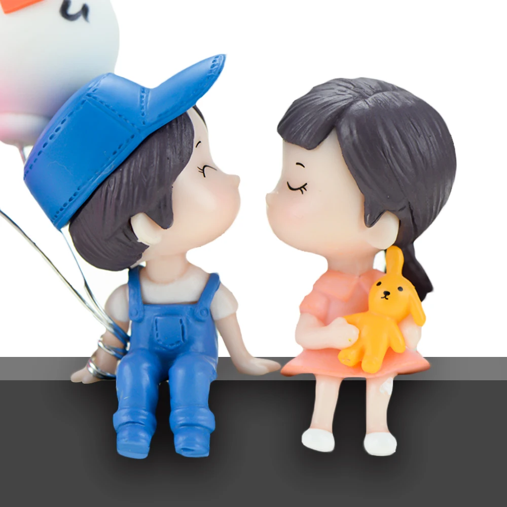 

Car Interior Dashboard Accessories Decoration Cute Cartoon Couples Action Figure Figurines Balloon Ornament Car Air Outlet Dolls