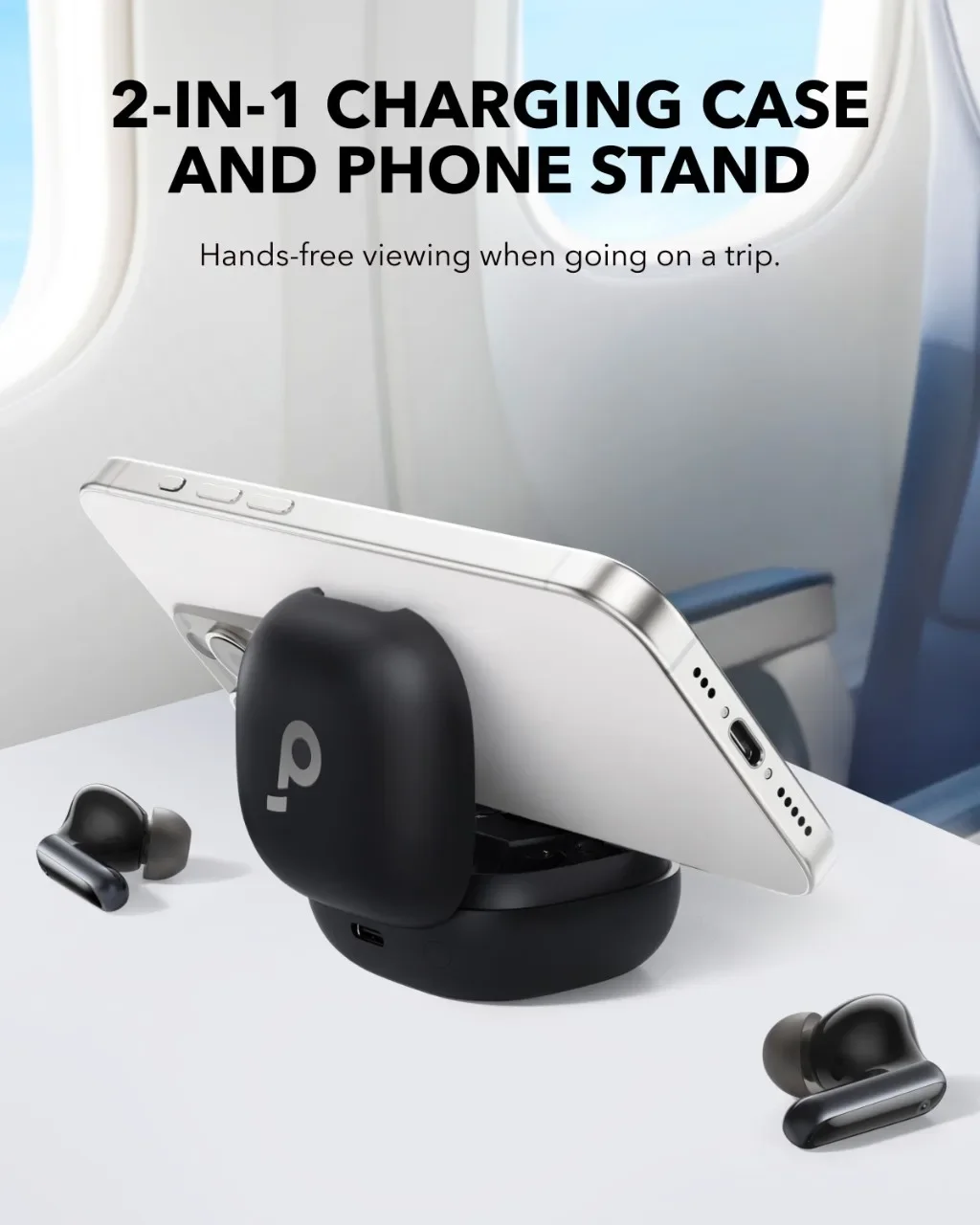 Soundcore P40i על ידי Anker, אוזניות אלחוטיות עם ביטול רעש, אוזניות אלחוטיות עם ביטול רעש לסביבה, בס כבד, זמן השמעה של 60 שעות