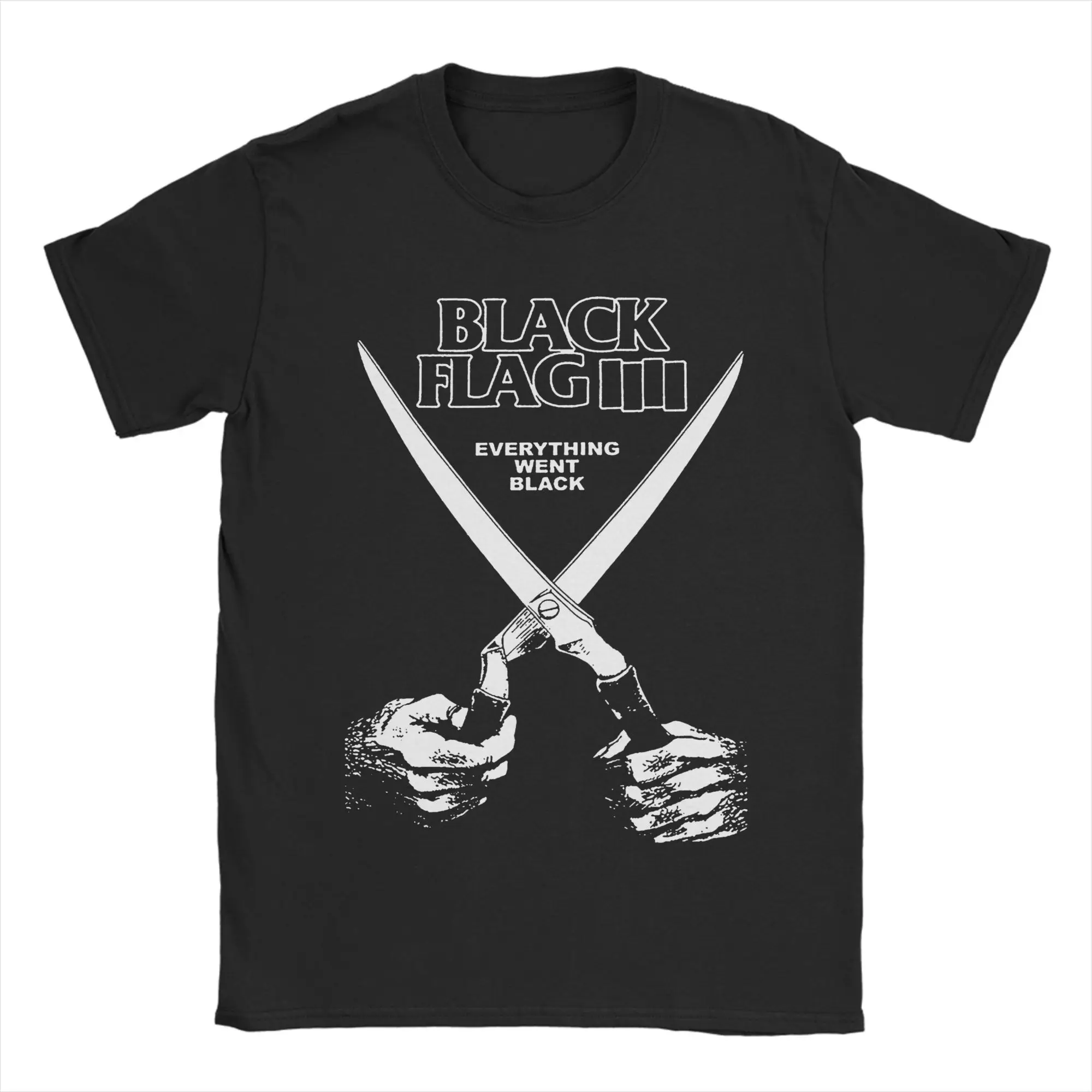 Gedruckt Everything Went Schwarz T-shirts Für Männer Frauen Baumwolle Kurzarm SCHWARZ FLAGGE Rock Band Rundhals Sommer Kleidung