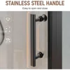 Hinged Swing Glass Shower Door Fold Shower Glass Door with 1/4" (6mm) Clear Glass, Reversible Installation, Matte Black 5
