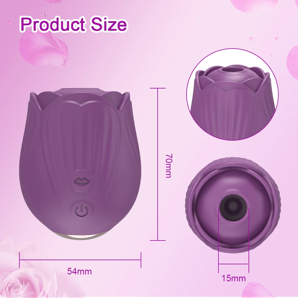 Sucking Vibrator for Women Clitoris Stimulator Oral Nipple Rose-Toys Vacuum Clit Sucker Female Sex Toys for Adults 18