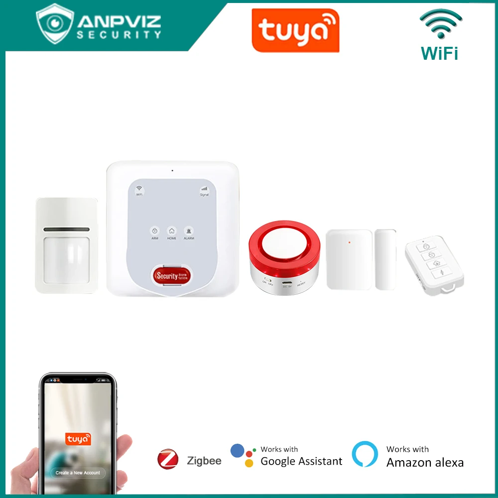 Anpviz Tuya Smart Wifi Zigbee Alarm System With Keypad Wireless Home