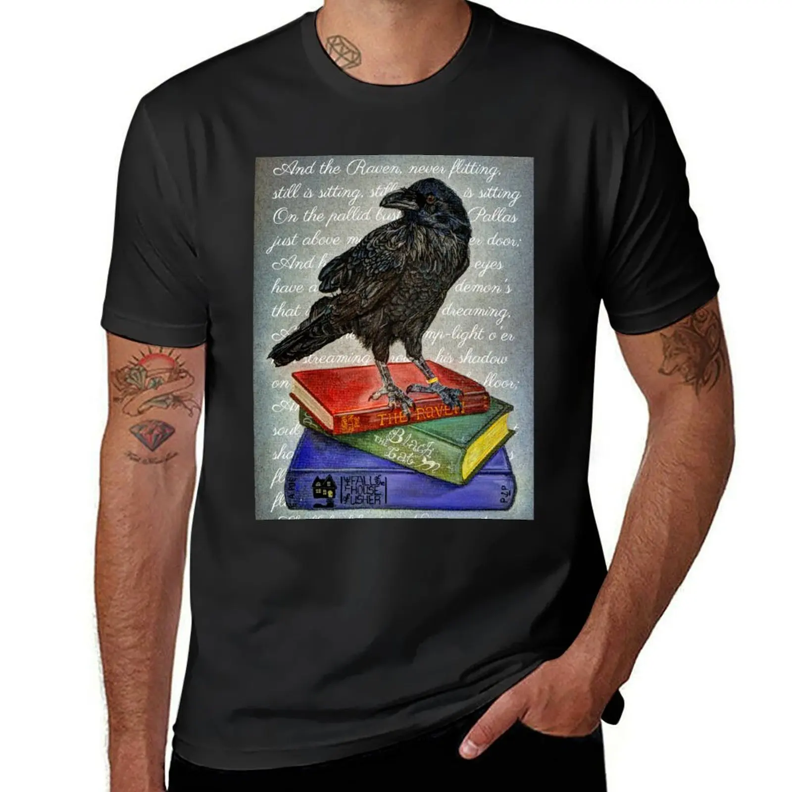 Surreal Raven - Original Artwork - Inspired by Edgar Allan Poe Poem T-Shirt anime clothes plus size tops mens t shirt