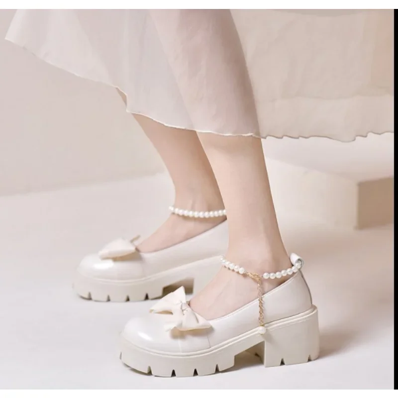 Lolita shoes Platform pumps Women Japanese Style Mary Jane Vintage Girls High Heel Platform Big Size 43