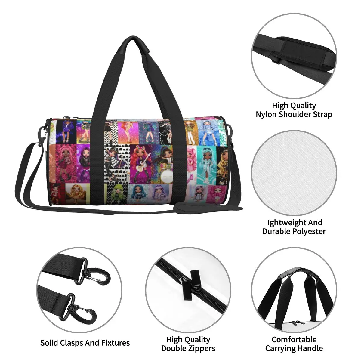 Rainbow High Gym Bag Kawaii Girl Waterproof Sports Bags Large Swimming Design Handbag Novelty Fitness Bag For Men Women
