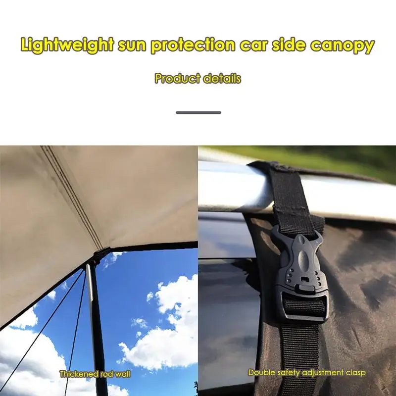 Car Awning Oxford Cloth Car Side Awning Rooftop Camping Sunproof Tent Universal Suv Windproof Camping Gear Tent For