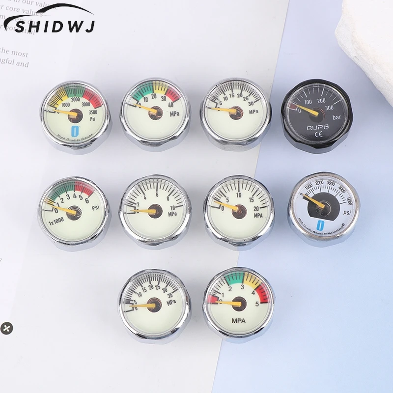 Air Mini Micro Pressure Gauge Manometer Thread M10 M8 5MPA 10MPA 20MPA 30MPA 35MPA 40MPA 300BAR 3500PSI 5000PSI 6000PSI