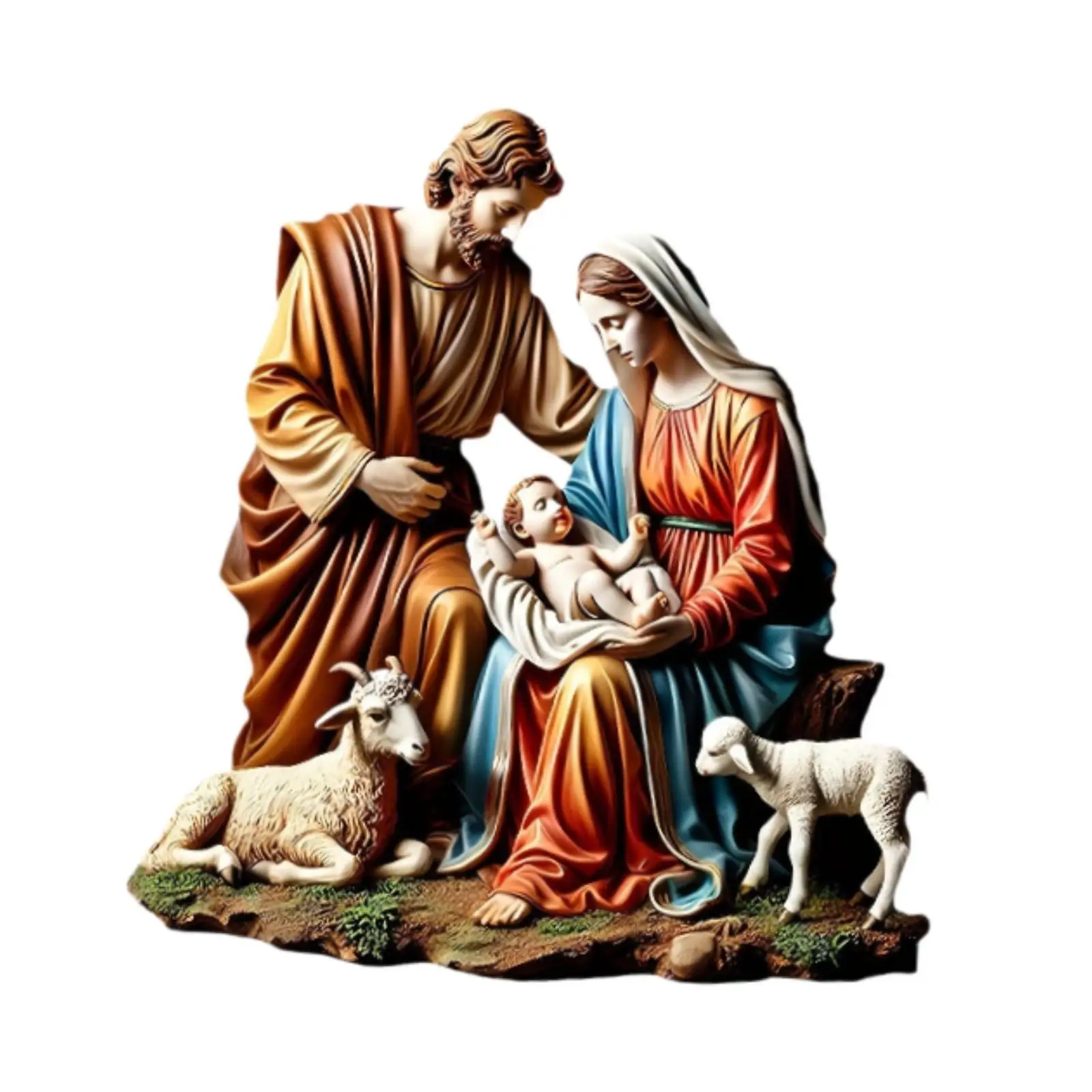 Virgin Mary Statue Ornaments Tabletop Decor Religious Crafts Holy Family Statues