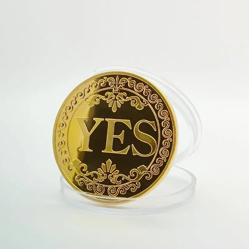 1pc Yes No Coin 3D Embossed Flipping Challenge Coin Decision Maker Lucky Diameter 40mm Commemorative Coins Collection - Image 2